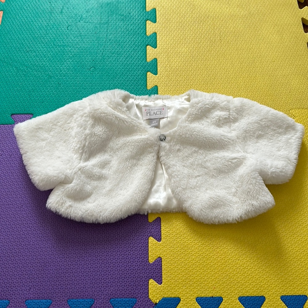 Faux Fur Short Sleeve Coat Size 2T